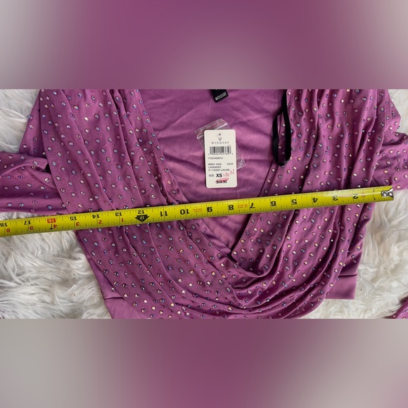 Windsor Fuchsia Rhinestone Drape Blouse - Picture 13 of 15